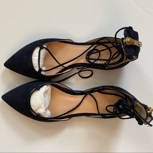 J. Crew Suede Lace Up Pointed Toe Flats - Picture 5 of 5